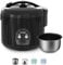 MOOSUM Cuiseur à riz électrique avec une touche pour riz à sushi japonais asiatique, 0,8 L pour 2 à 5 personnes, 5 tasses non cuites, cuiseur vapeur pratique, boîtier en acier inoxydable et