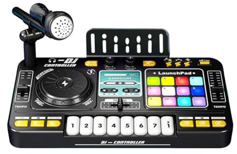 Etyrerre Kinder-Simulation Multifunktionaler DJ-Mixer Controller DJ-Player Musik-Unterhaltungs-Spielzeug