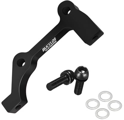 AEYINO Disc Brake Adapter,PM/Is Front 203mm Rear 180mm Brake Rotor Black | Made from CNC-machined aluminium alloy, suitable for gravel and mountain roads; available in eight sizes