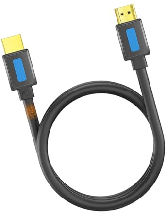 ZYMIADOU Cable HDTV2.1 de 48 Gbps, 8 K a 60 Hz, compatible con laptop, proyector, televisores inteligentes, interfaces de placa dorada, cable HDMI