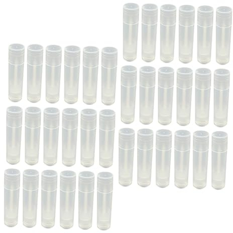 HONITANO 60 Stück DIY Lippenbalsam Tuben Nachfüllbare Lippenpflegestifte Leere Kosmetikbehälter Wiederverwendbar Für Lippenpflege Selber Machen Zubehör