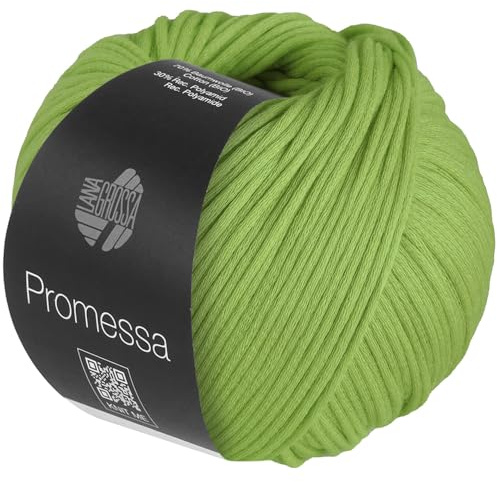 LANA GROSSA Promessa | Weich gefülltes Schlauchgarn aus Bio-Baumwolle und Polyamid | Handstrickgarn aus 70% Bio-Baumwolle & 30% Polyamid | 50g Wolle zum Stricken & Häkeln | 125m Garn FB 37