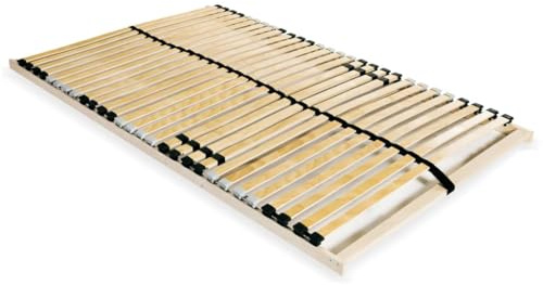 QZZCED Lattenrost 120 x 200 cm mit 28 Latten und 7 Komfortzonen, Struktur aus Buchenholz, Latten aus Birke und 4 verstellbaren Doppelbetten für ergonomische Unterstützung und Stabilität