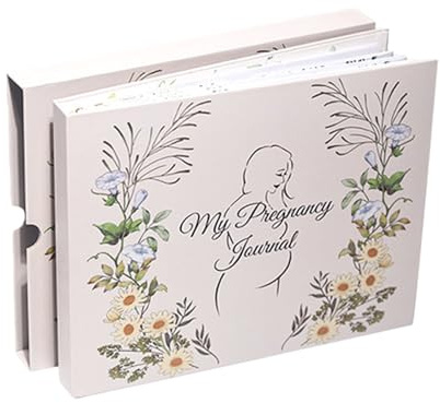 Carnet de souvenirs de grossesse pour femme enceinte 132 pages Couverture rigide Journal portable de grossesse