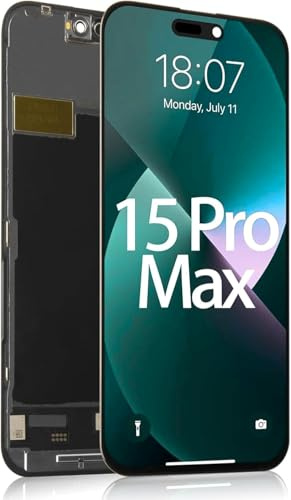 ETech61 iPhone 15 Pro Max LCD Screen Replacement In-Cell Display with Touch Digitizer Assembly – Compatible with A2849 A3105 A3106 A3108 – Front Repair Screen – Screen Only