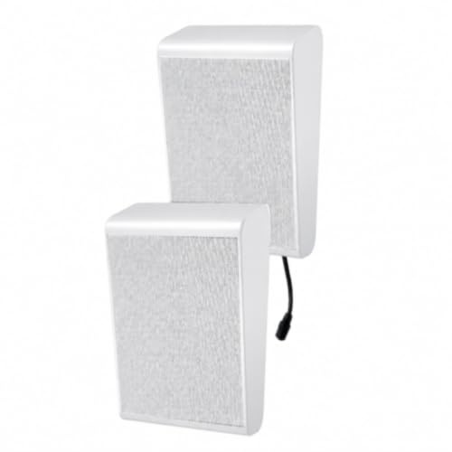 Vetrineinrete® Casse Amplificate 30W Bluetooth Filodiffusione | da Parete, Alimentazione 100-240V , bianco, amplificatore integrato