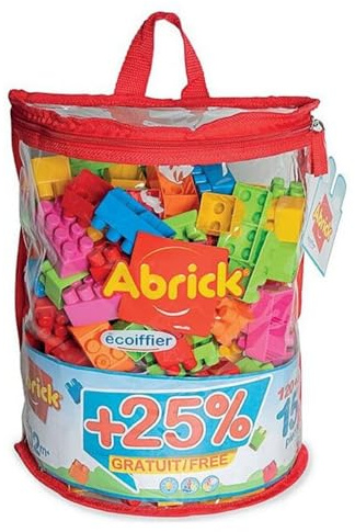 Ecoiffier Abrick 7600000839 Sac de 150 Briques, kit de Construction pour Enfants avec Grandes Briques colorées, Sac avec Fermeture éclair réutilisable, à partir de 18 Mois