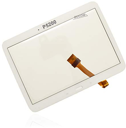 Bucom Touchscreen Display Front Glas 10.1 kompatibel mit Samsung Galaxy Tab 3 GT- P5200 P5210 Digitizer Glass Displayglas Touchpad Weiss + Kleber