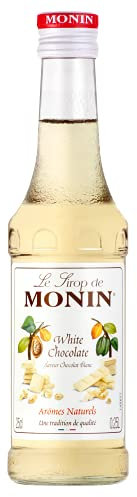 4x Monin Weiße Schokolade Sirup, 250 ml Flasche - für Cocktails, zum Kaffee oder Kochen
