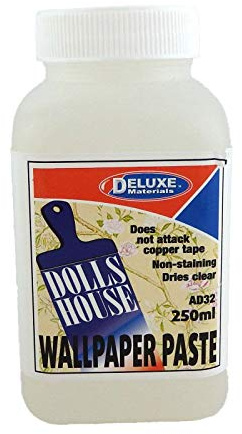 Dolls House Deluxe Wallpaper Paste - 250ml - Non-stain Dries Clear
