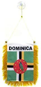 AZ FLAG - Wimpel Dominica - 15x10 cm - Commonwealth Dominica Mini Flagge 10 x 15 Cm - Auto Pennant Spezielle Auto