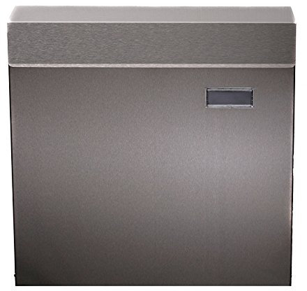 Briefkasten mit Zeitungsrohr Edelstahl gebürstet in Silber HPB933 Wandbriefkasten Rostfrei Elegantes Design