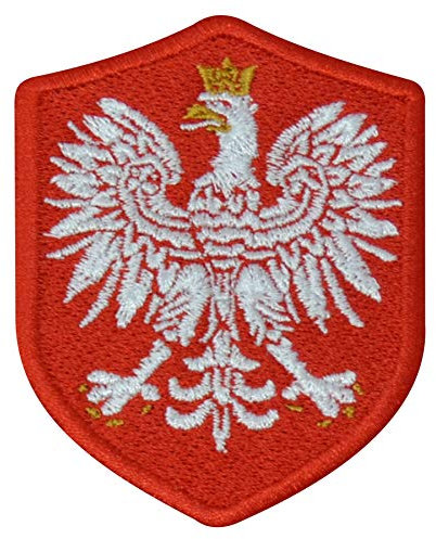 benobler FanShirts4u Aufnäher - Polen - Wappen - 7 x 5,6cm - Bestickt Flagge Patch Badge Fahne Polska (rote Umrandung)