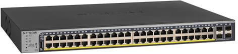 NETGEAR 48-Port Gigabit PoE+ Ethernet Smart Managed Pro Switch with 4 SFP Ports | 380W | ProSAFE and lifetime technical chat support (GS752TP)