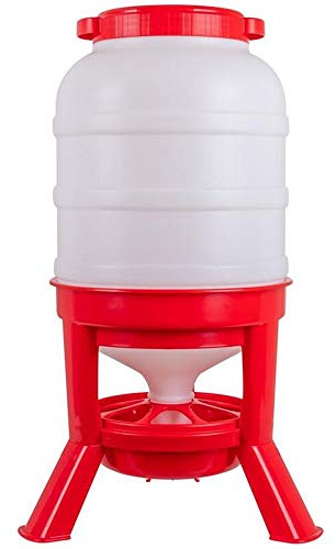 Gaun Suministros Para Jaulas Alimentador De Aves De Corral Con Piernas 40 Litros Tolva Roja