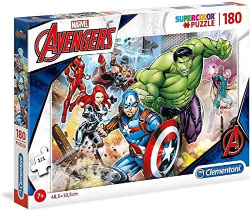 Clementoni - 29295 - Supercolor Puzzle Age 7+ for Children - Marvel The Avengers-180 Pieces