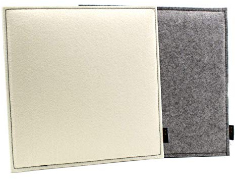 Luxflair Eckiges Filz Wende-Sitzkissen 6er Set in Graumeliert/cremeweiß. Waschbare Sitzauflage mit Füllung für Stuhl und Bank, Outdoor-beständig. Edles Sitzpolster ca. 35x35cm groß