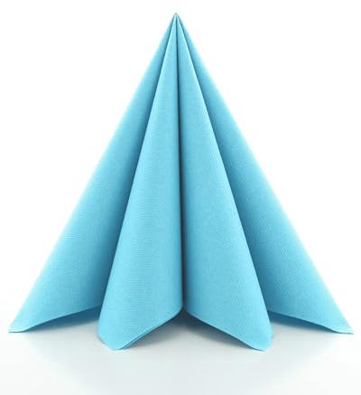 Sovie HORECA Servietten in Sky aus Linclass Airlaid, stoffähnliche Einwegservietten ideal für Hochzeit & Partys, 40 x 40 cm, 50 stück