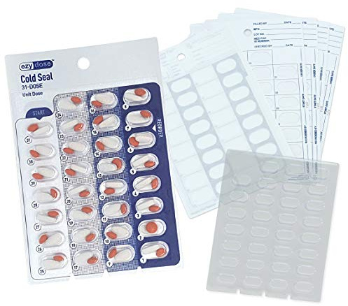 6 Pack XL Nachfüllset, Monatliche Medikamente Cold Seal Blisterpackungen, inklusive 16,5 cm tiefen Blisterschalen & 6 Kaltversiegelungskarten, Pillenblase für Kaltversiegelungs-Blistersystem