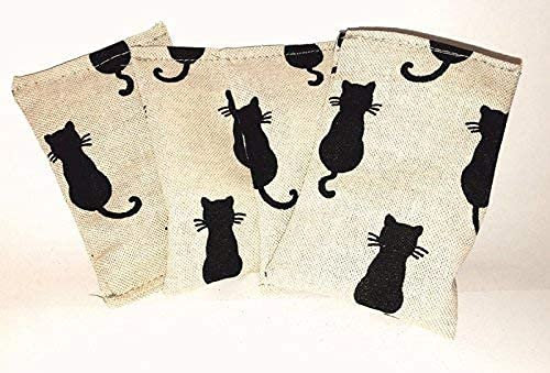 schraegdesign 10er Set Kissen Black Cats Katzenspielzeug Baldrian Catnip