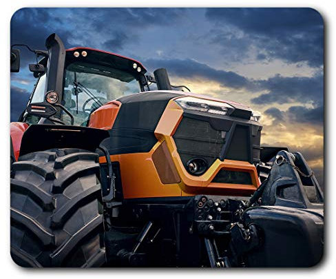 Orange Farmer Tractor Vehicle Farm Mouse Mat Pad Computer PC Laptop Gaming Office Home Desk Accessory Gadget 24619