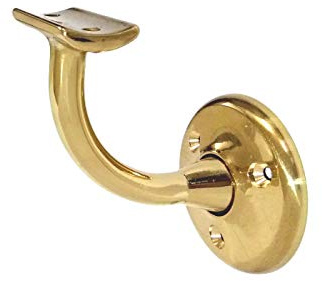 Soporte de latón pulido con sillín rayado para pasamanos de 42,4 mm de diámetro, con tornillos para anclaje