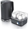Arendo - Edelstahl Wasserkocher Set mit Temperaturauswahl + Arendo Eierkocher 8 fach - Wasserkocher im Doppelwanddesign - Cool Grey Design