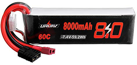 KINGDUO 7.4V 8000Mah 60C 2S Lipo Batterie TRX/T Plug pour Voiture Rc