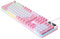 NALLBEIRRAA Gaming Keyboard,Rainbow LED Backlit Mechanical Feeling USB Wired Waterproof RGB Backlight Full Anti-ghosting Keyboard for Computer/PC/Laptop/MAC (White + Pink)
