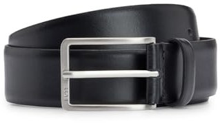 BOSS Herren Erman-L Sz35 In Italien gefertigter Ledergürtel mit Logo-Gravur auf der Schließe Schwarz001 100