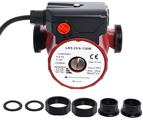 LRS25/6-130 Pompa di circolazione dell'acqua calda, pompa di ricircolo solare, pompa di pressione di regolazione a tre velocità 46/67/93W Altezza massima 6m per Poweka