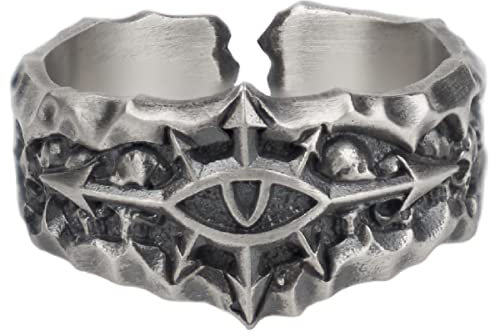Starforged Black Crusade Champion's Eye of Terror Abaddon the Despoiler Gedenkring aus Silber 40 K, Edelmetall, ohne Edelstein, Metall, Kein edelstein