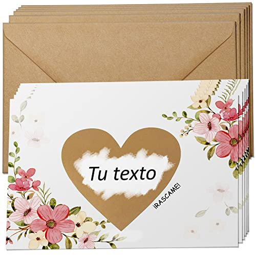 Cheerset Rascas personalizables para escribir su mensaje sorpresa⎪ quieres ser mi padrino (madrina), vais a ser abuelos, vas a ser papa EN BLANCO. (6 Unidades)