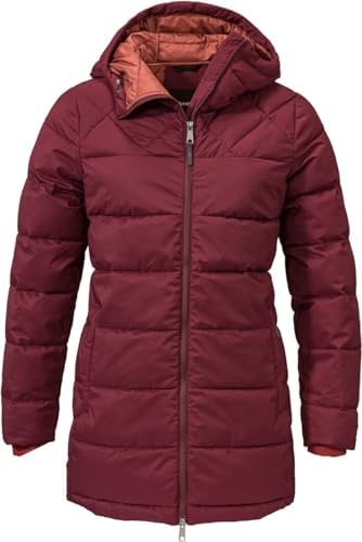 Schöffel Damen Insulated Parka Boston L Mantel, Dark Burgundy, 48