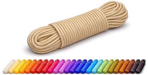 KBBB Gummikordel 1mm / 2mm / 2,5mm / 3mm / 4mm / 5mm Rundgummi Gummischnur elastisch Handwerk Lange 5m / 4m / 3m / 2m 32 Farben 010 Sand 3mm X 5m