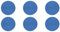 Excelsa Round Set 6 Tovagliette Rotonde, Plastica PP, Cm. 36, Blu