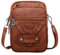 Zixrmor Handytasche Zum Umhängen Damen Weiche Lederstrukturgroßer handytasche Bag, für Kopfhörer-Eingang in handytasche zum umhängen damen große Kapazität Kleine Umhängetasche Damen (Braun)