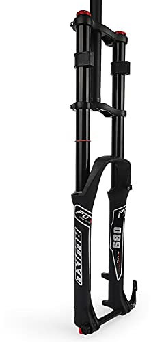 Mountainbike Fork 26 27.5 29 Inch DH Bike Suspension Fork MTB Disc Brake Bicycle Thru Axle 15mm Air Downhill Fork Travel 135mm Straight 1-1/8 Rebound Adjust 2500g ( Color : Black , Size : 29inch )