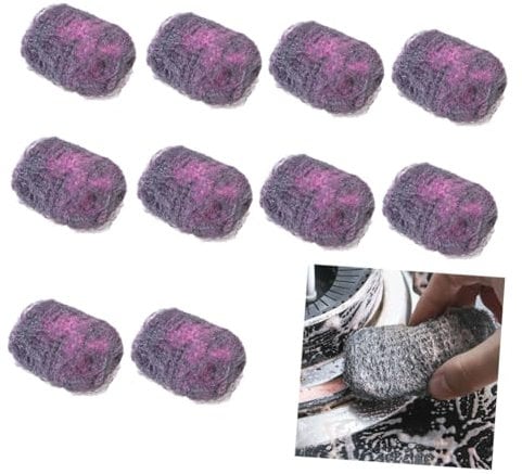Gatuida 10pack Scouring Pad Steel Wool Stainless Steel Sponges Utensil Cleaning Scrubber for Kitchen Bathroom