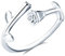 CPSLOVE Bague de Rose Réglable Elégant pour Femme Fille Anneau Ouvert en Argent 925 Bague de Fleur de Rose avec Zircon
