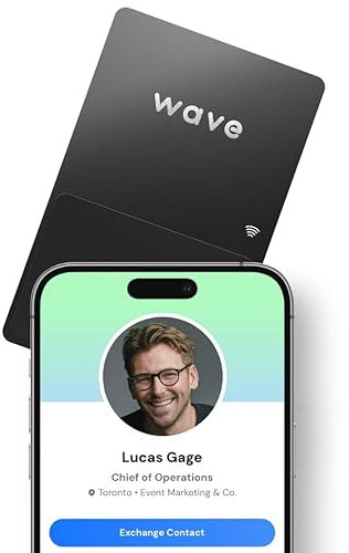 Digitale Visitenkarte aus Metall von Wave – inklusive NFC-Karte, Smartcard-Tap-Funktion, QR-Code und elektronischer Kontaktfreigabe (Edelstahl)