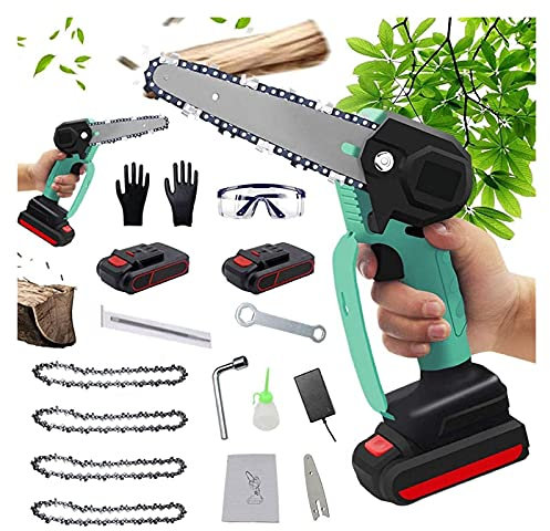 NOALED Sierras de Cadena inalámbricas Sierra de Mano eléctrica portátil de 6 Pulgadas con batería Recargable, Herramienta de jardinería de Ramas de Madera para el hogar, Mini Motosierra
