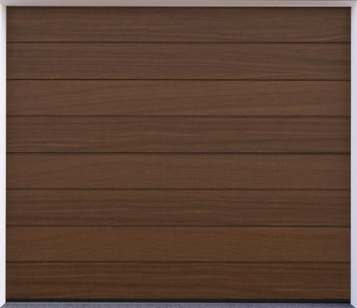 DoorHan Sektional Garagentor mit Antrieb und Handsender | zu Selbstmontage | Größen wählbar | (Dunkle Eiche, Breite 3000 mm x Höhe 2280 mm)