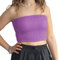 creazioni unique Top Donna Elegante Senza Spalline - Top a Fascia Corto Estivo Elasticizzato 100% Rayon (Lilla)