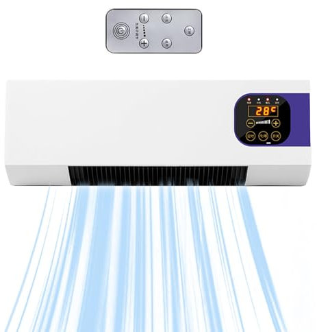 Wall-Mounted Heater With Remote | Adjustment Wall Cooling Machine | Ac Unit with Remote Control and Intelligent Timing for Living Room, Cafe, Dormitory, Hotel