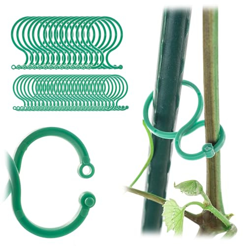 KADAX Lot de 40 Plant Clips, Plant Clips for Climbing Plants and Climbing Aids, Accessories for Supporting Tomatoes in The Garden and Greenhouse (Omega)