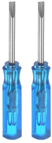 sourcing map 2Pcs SL2.0 Mini Slotted Screwdriver 2mm Magnetic Flat Head 45mm Length for Small Appliances Repairs, Blue