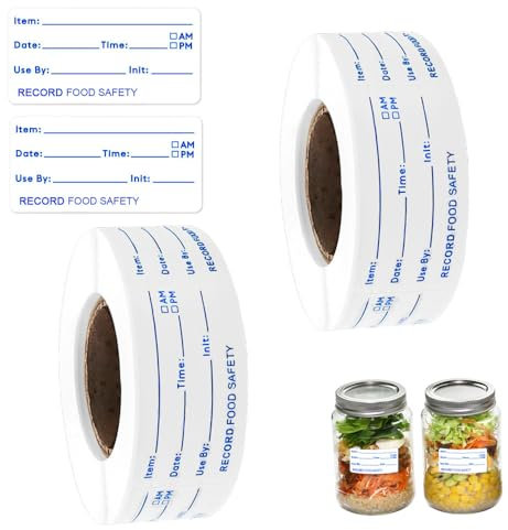 Etiquetas autoadhesivas para congelador, 1000 unidades, 50 mm x 25 mm, etiquetas adhesivas para etiquetar, autoadhesivas, extraíbles, para cocina, mermelada