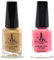 (2Pcs Set) Henna Infused Halal Nail Polish Water Permeable Nail Polish Vegan Long lasting Nail polish (Zara, Golden Beige)
