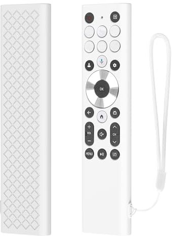 Telecomando Custodia morbida in silicone compatibile per Hisense Serie A7 U8 LCD 4K per Google TV 100U88N 85U88N, Telecomando TV Supporto per manica (solo custodia) (Bianco)